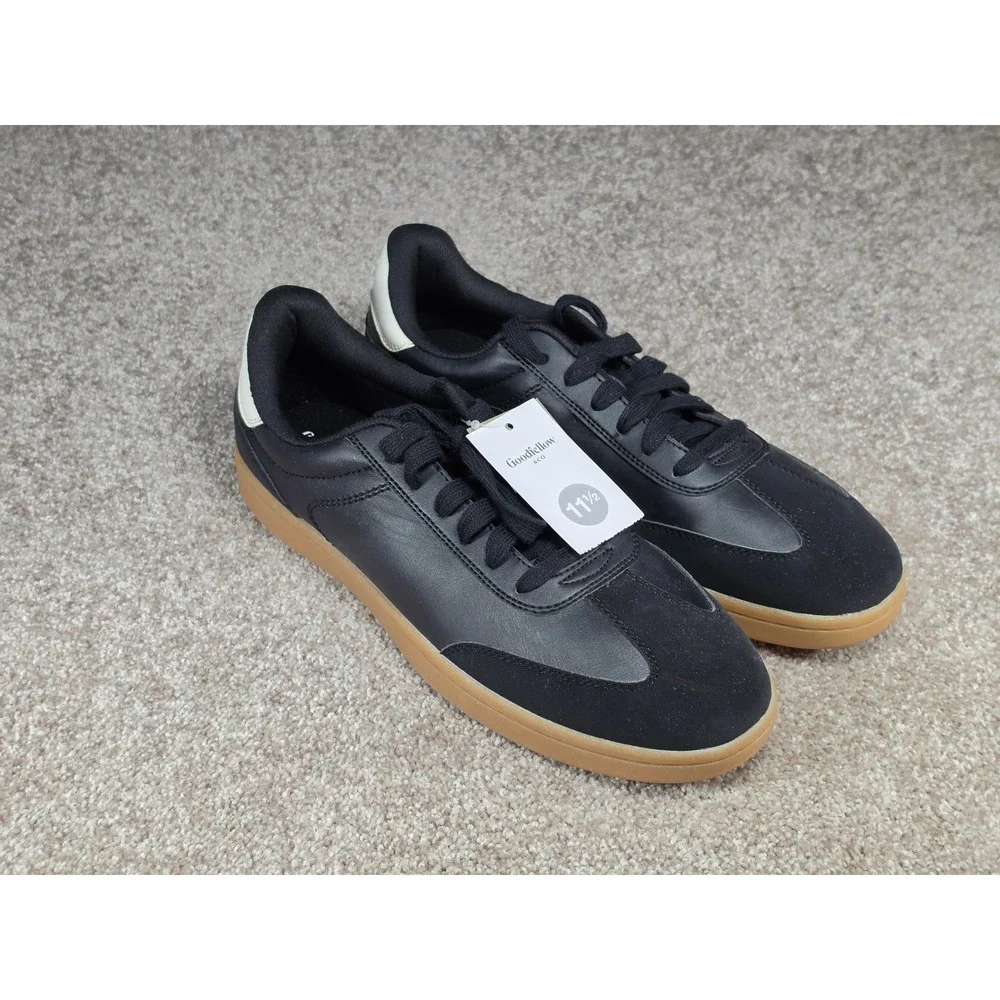 Goodfellow & Co Finlay Mens Black Gum Sole Sneakers Low Top Shoes 11.5 New